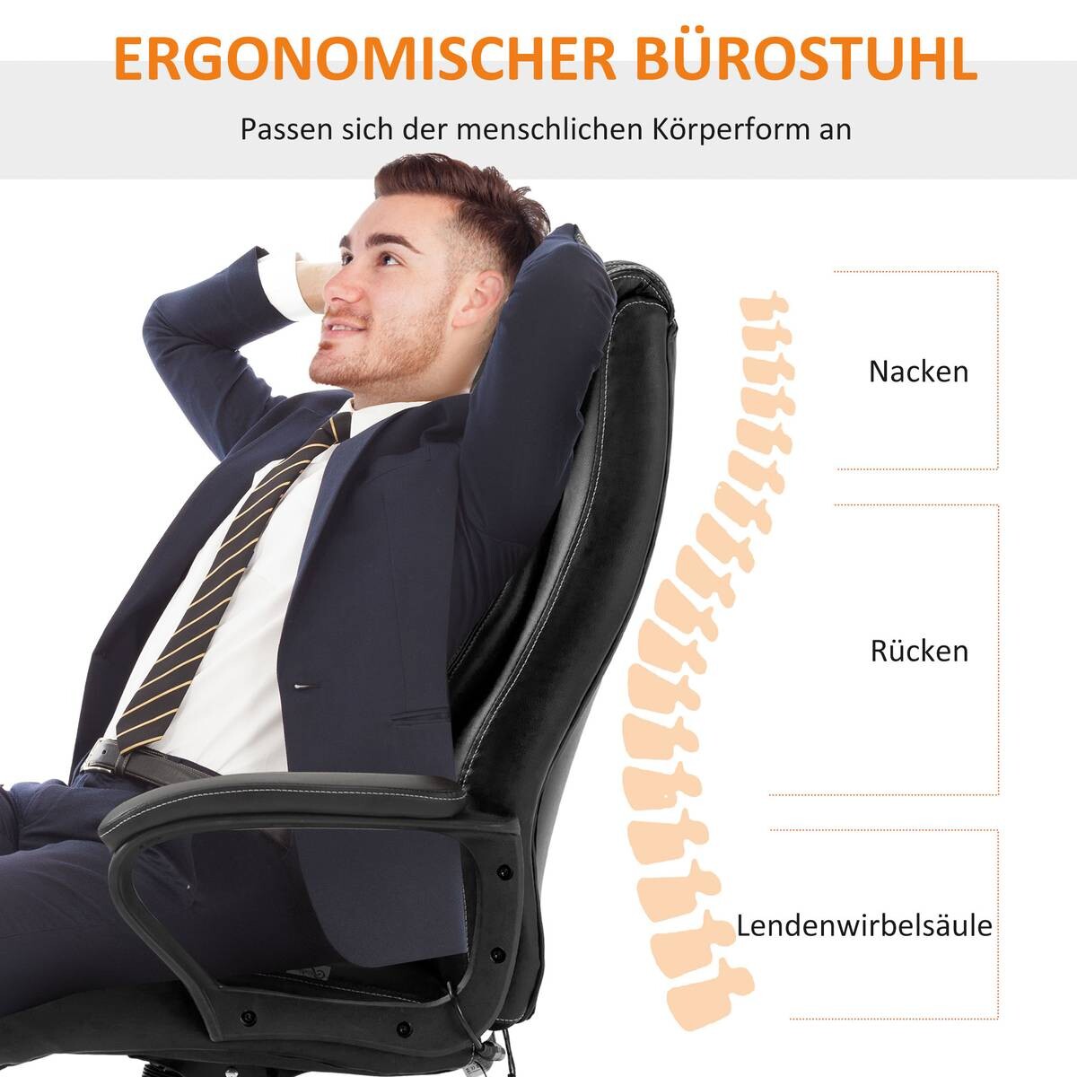 Chefsessel 921-321 schwarz Kunstleder Nylon Kunststoff