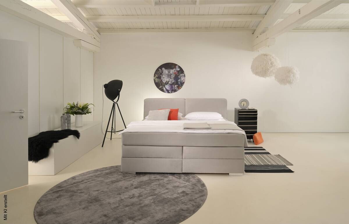 Boxspringbett Happy hellgrau Liegefläche B/L: ca. 160x200 cm
