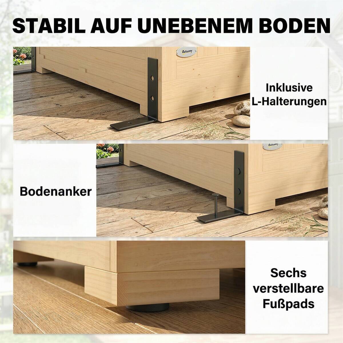 Outsunny Geräteschuppen B/H/T/L: ca. 68x198x68x147 cm