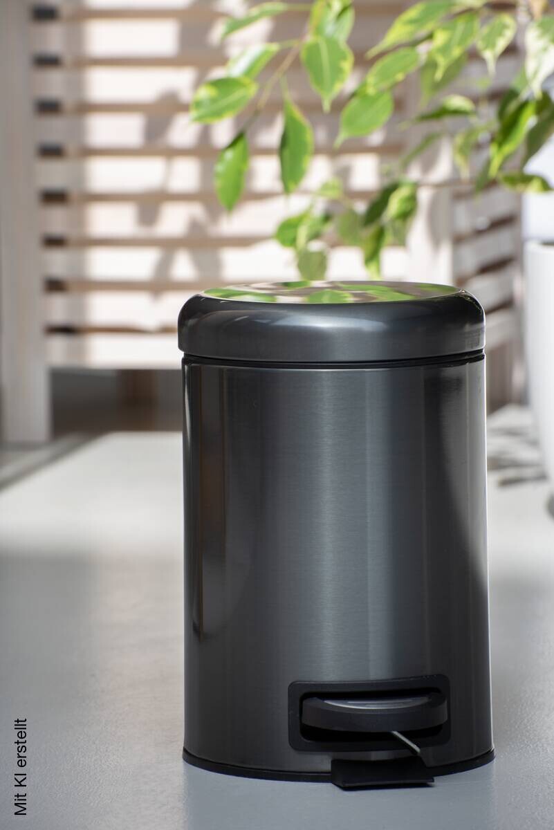 Kosmetikeimer schwarz Edelstahl ca. 3 l