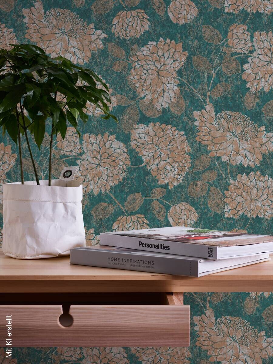 A.S.Creation Vliestapete Attractive 2 Floral grün B/L: ca. 53x1005 cm