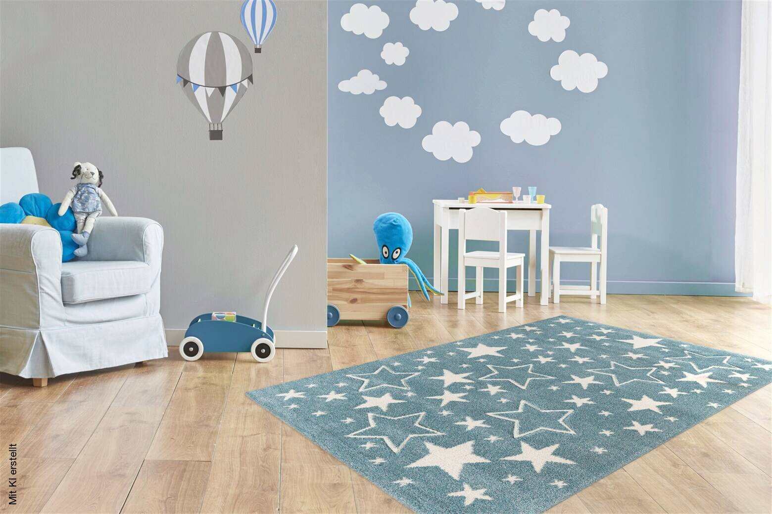 Kayoom Kurzflorteppich Australia - Tamworth blau B/H/L: ca. 80x1,6x150 cm