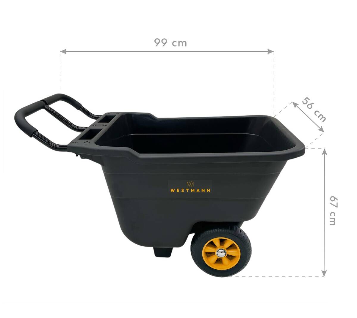 Westmann Schubkarre Prakta schwarz B/H/L: ca. 55,5x67x985 cm