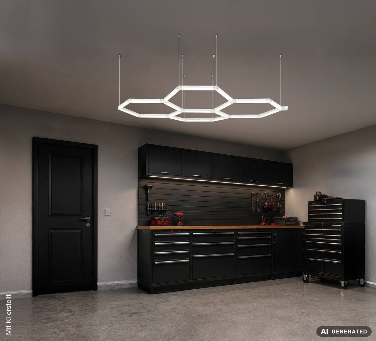 GLOBO LED-Deckenleuchte HONEYCOMB weiß Kunststoff B/H/T: ca. 19,9x103,3x157,9 cm 1 Brennstellen