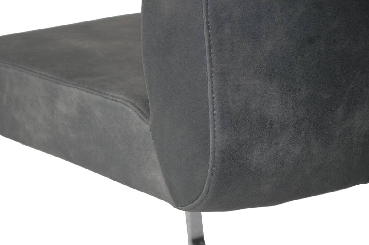 Schwingstuhl MARLEN-XXL 2er-Set anthrazit Vintage Chrom Stoff Metall B/H/T: ca. 72x96x80 cm