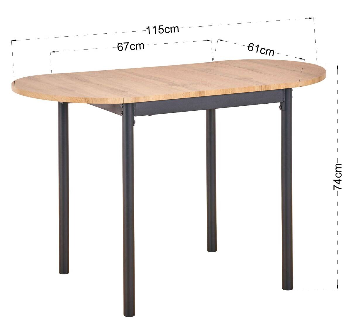 Küchentisch Lisa Eiche Wild Nachbildung Holzwerkstoff B/H/T: ca. 115x74x61 cm