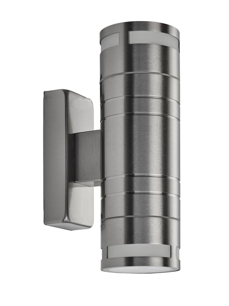 Wandaußenleuchte silber klar B/H/T: ca. 6x18x11 cm