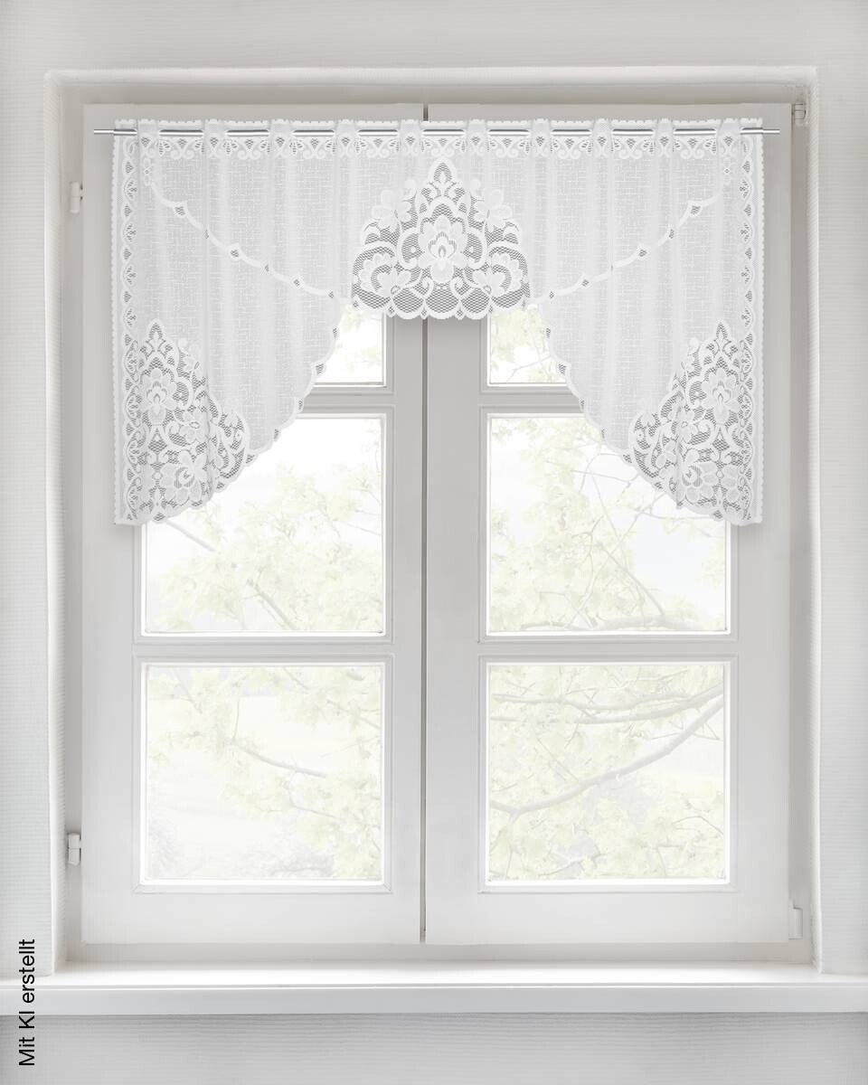 POCOline Scheibengardine Aruba weiß 100% Polyester B/L: ca. 150x70 cm