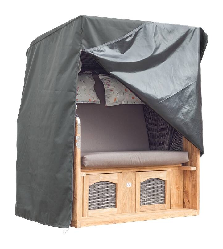 deVries Strandkorb-Schutzhaube Premium Größe "XL" dunkelgrau Polyester B/H/T: ca. 135x165x95 cm