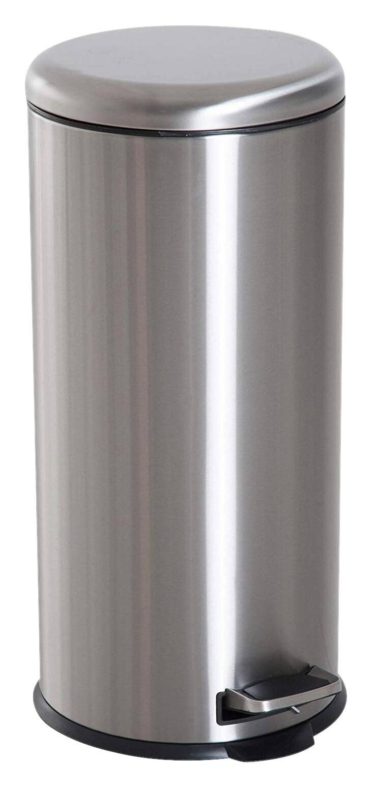 HOMCOM Pedal-Mülleimer silber H/D: ca. 62,9x29,2 cm