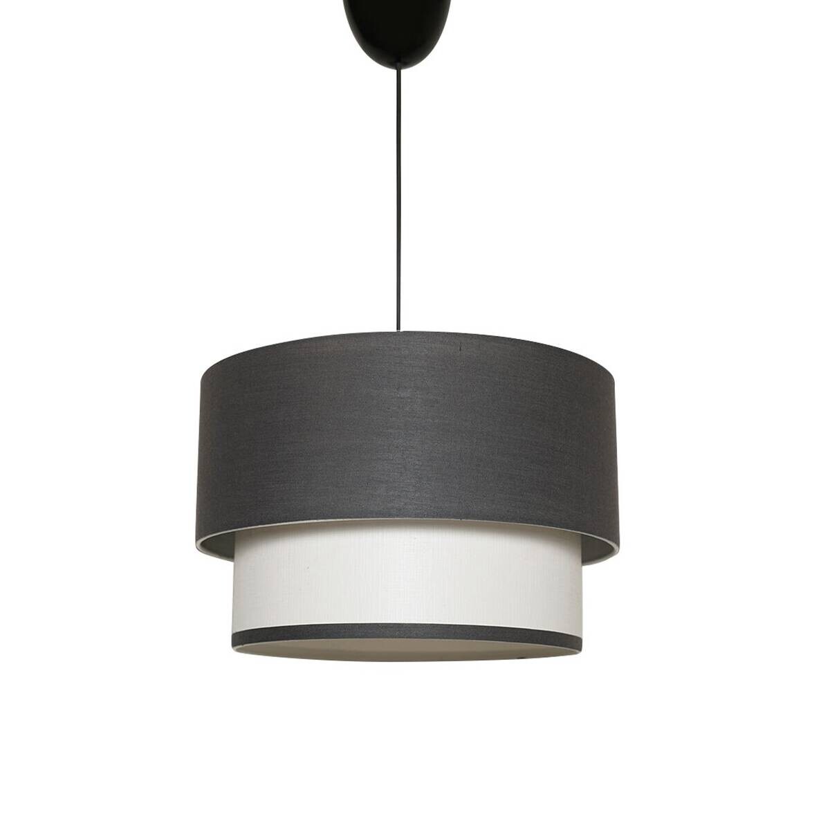 Opviq Pendelleuchte anthrazit weiß Stoff Kunststoff B/H/T/L/D: ca. 30x65x30x30x30 cm E27 1 Brennstellen