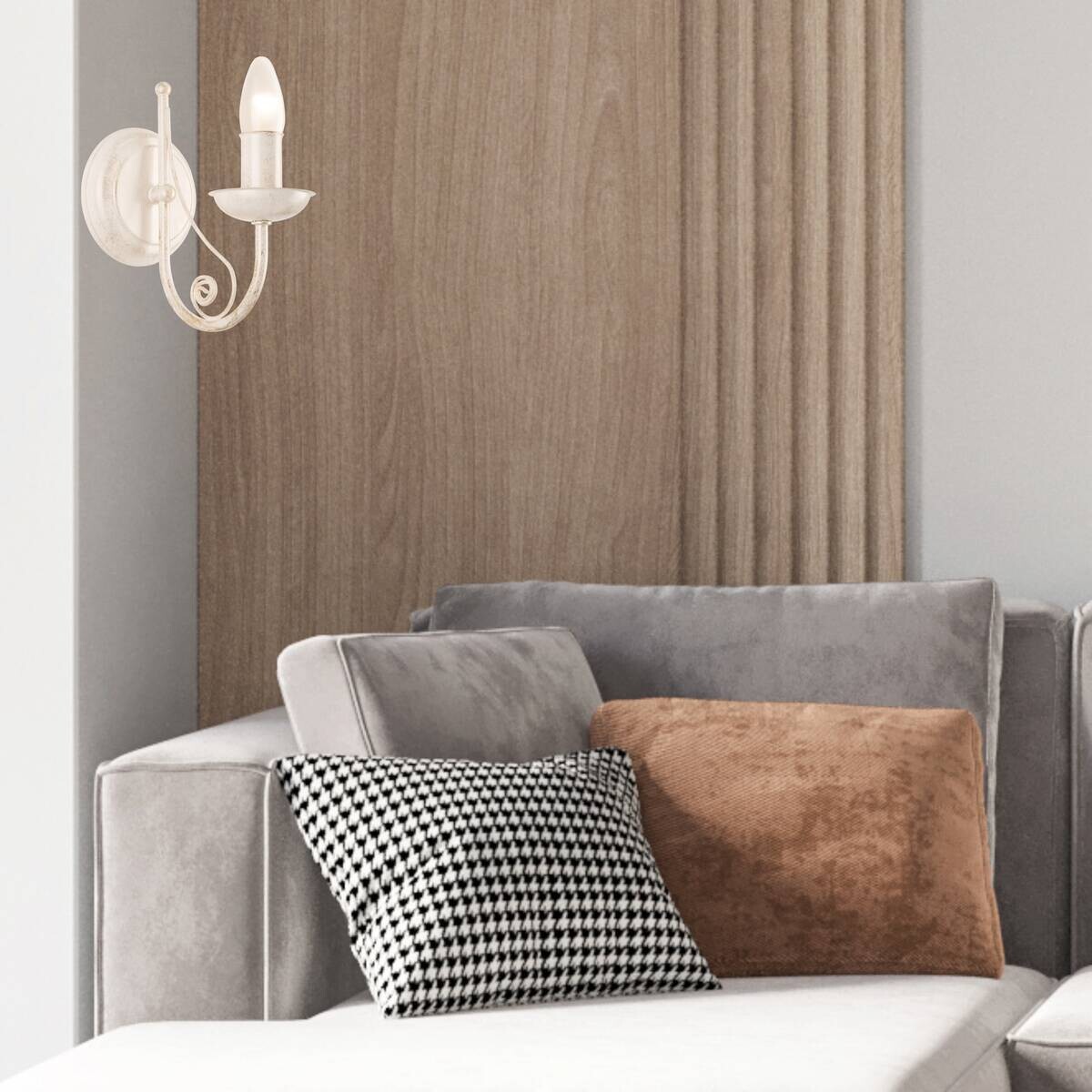 Lamkur Wandleuchte Donato weiß Stahl H/L: ca. 20x19 cm E14 1 Brennstellen