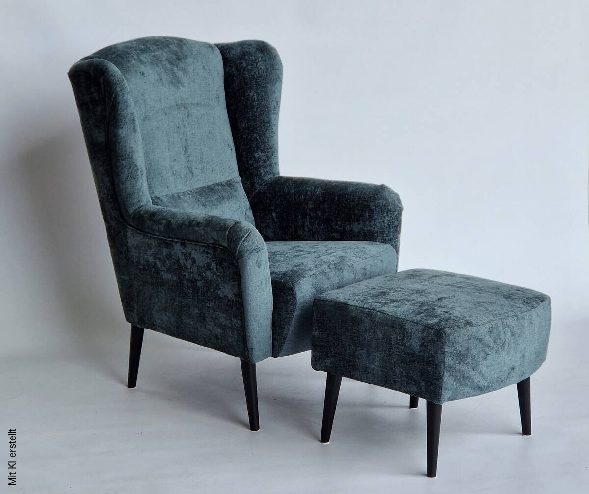 Sessel mit Hocker Canto grün Polyester B/H: ca. 76x85 cm