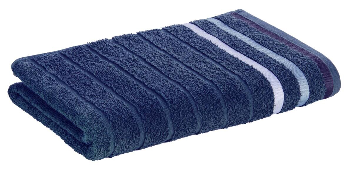 oh cosy Duschtuch Marta dunkelblau 100% Baumwolle B/L: ca. 70x140 cm