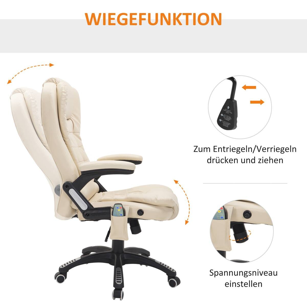 Chefsessel A2-0057 beige PVC Kunstleder