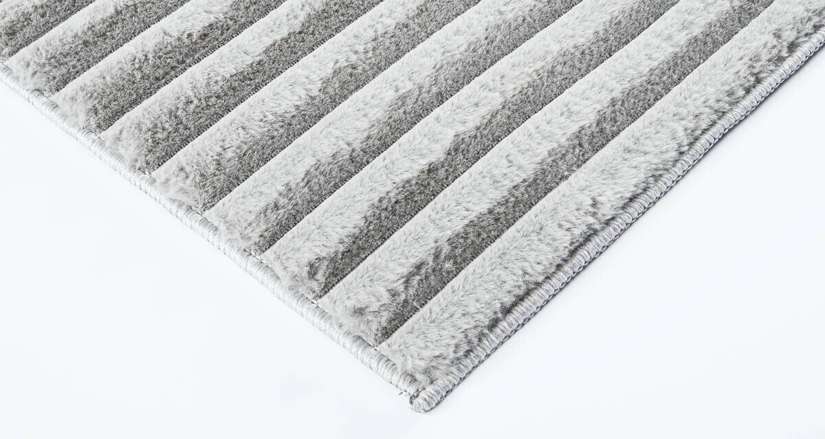 Fellimitat Stripy grau B/L: ca. 160x220 cm