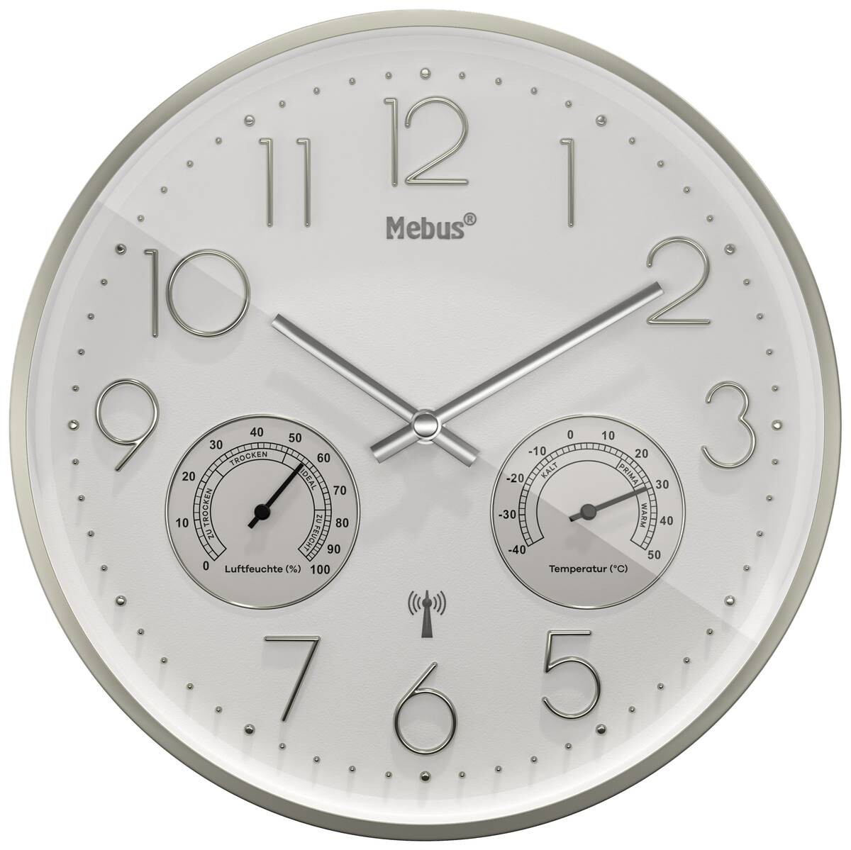 Mebus Wanduhr weiß D: ca. 30 cm
