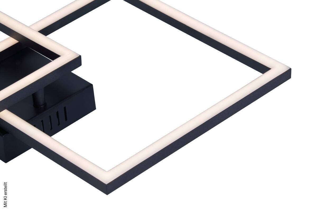 POCOline LED-Deckenleuchte Lotte schwarz Kunststoff B/H/L: ca. 40x6,5x40 cm
