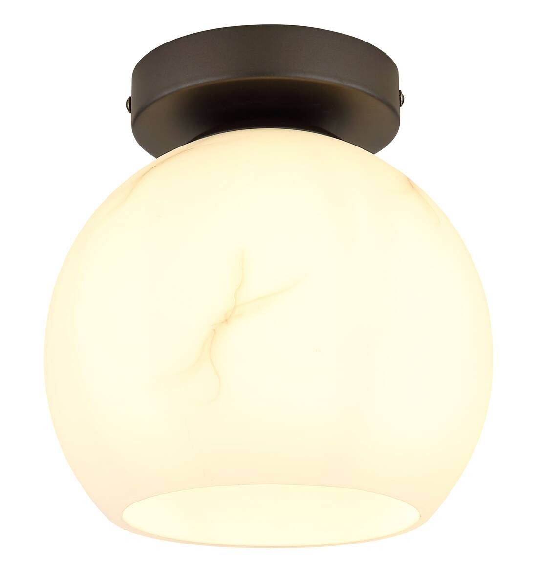 GLOBO Deckenleuchte RAGUSA schwarz Glas Metall H/D: ca. 21x2 cm E27 1 Brennstellen