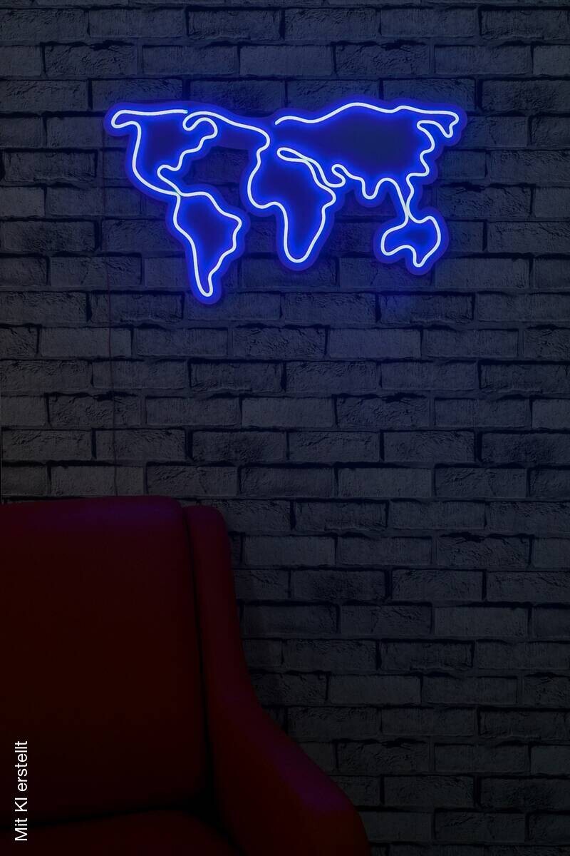 Opviq LED-Wandleuchte blau PVC B/H/T/L: ca. 66x38x2x66 cm