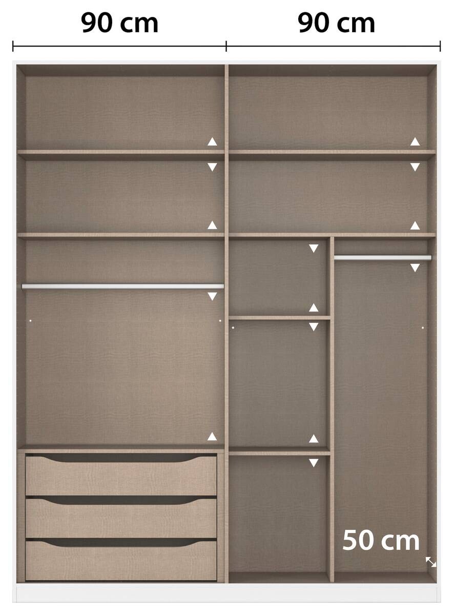 Kleiderschrank Alabama grau B/H/T: ca. 181x229x54 cm