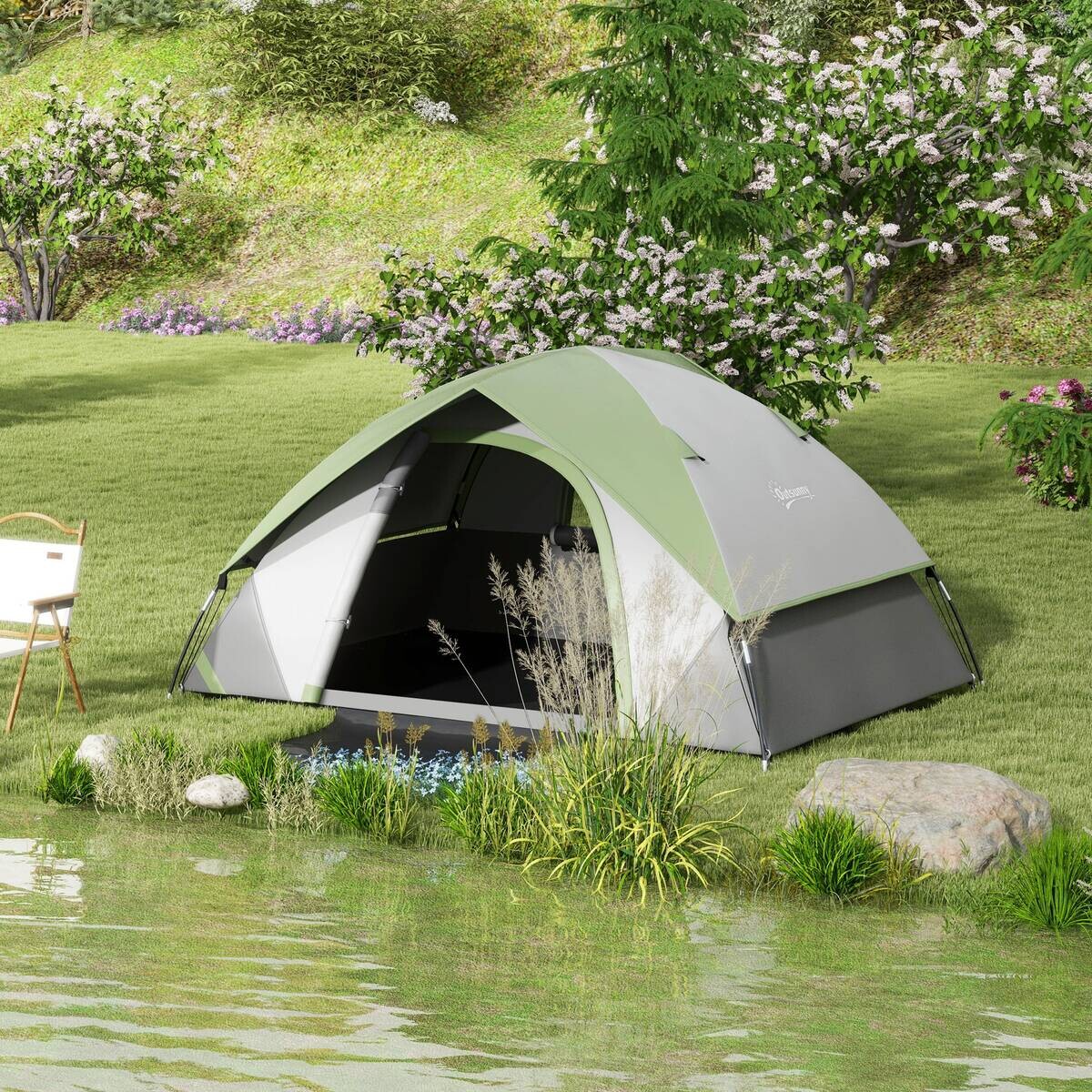 Outsunny Campingzelt grün Kunststoff B/H/L: ca. 150x110x210 cm