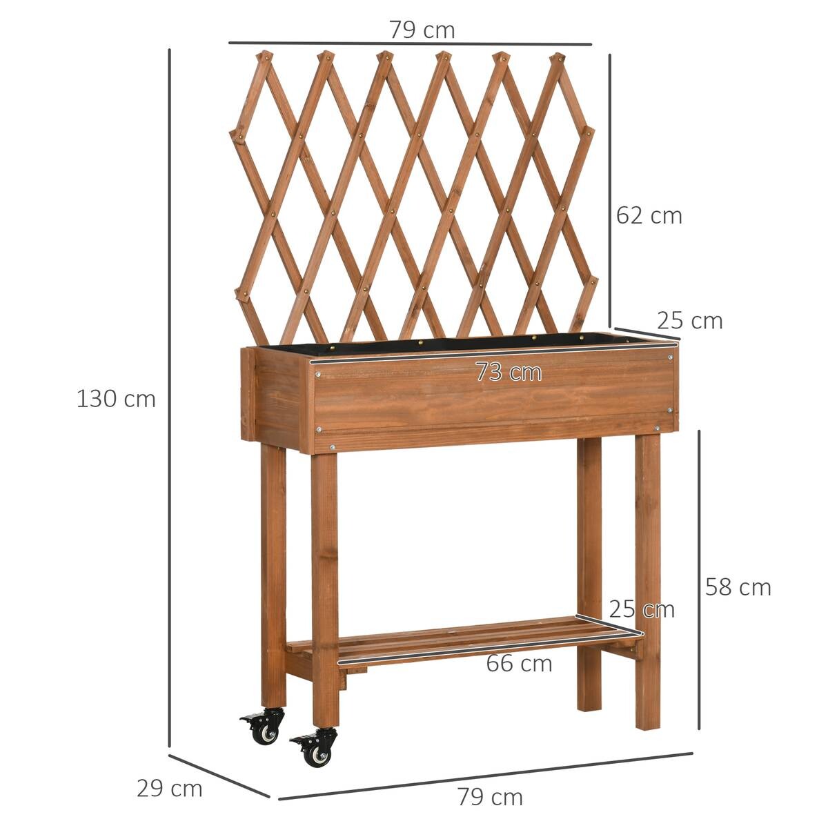 Outsunny Hochbeet braun B/H/L: ca. 29x130x79 cm