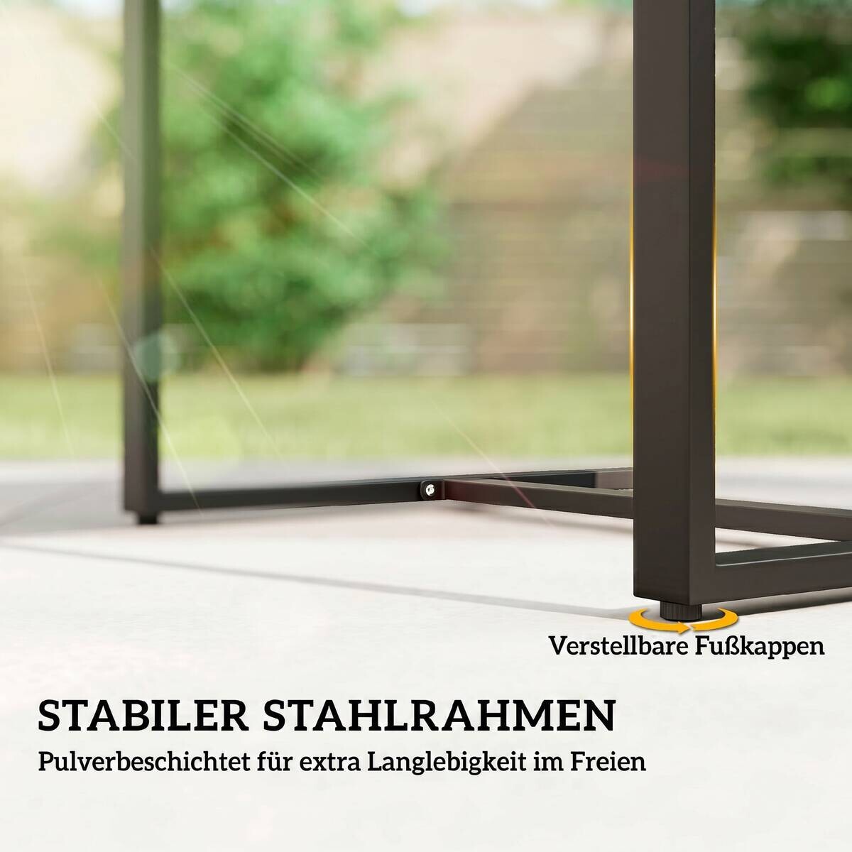 Outsunny Balkonmöbel-Set schwarz Stahl B/H/L: ca. 55x76x58 cm