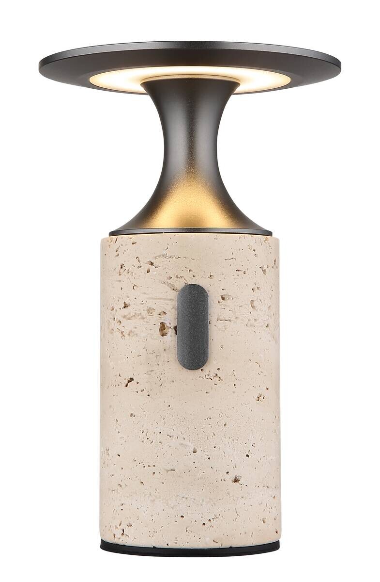 GLOBO Tischleuchte grau Opal Graphit Aluminium Stein H/D: ca. 18,8x12 cm 1 Brennstellen