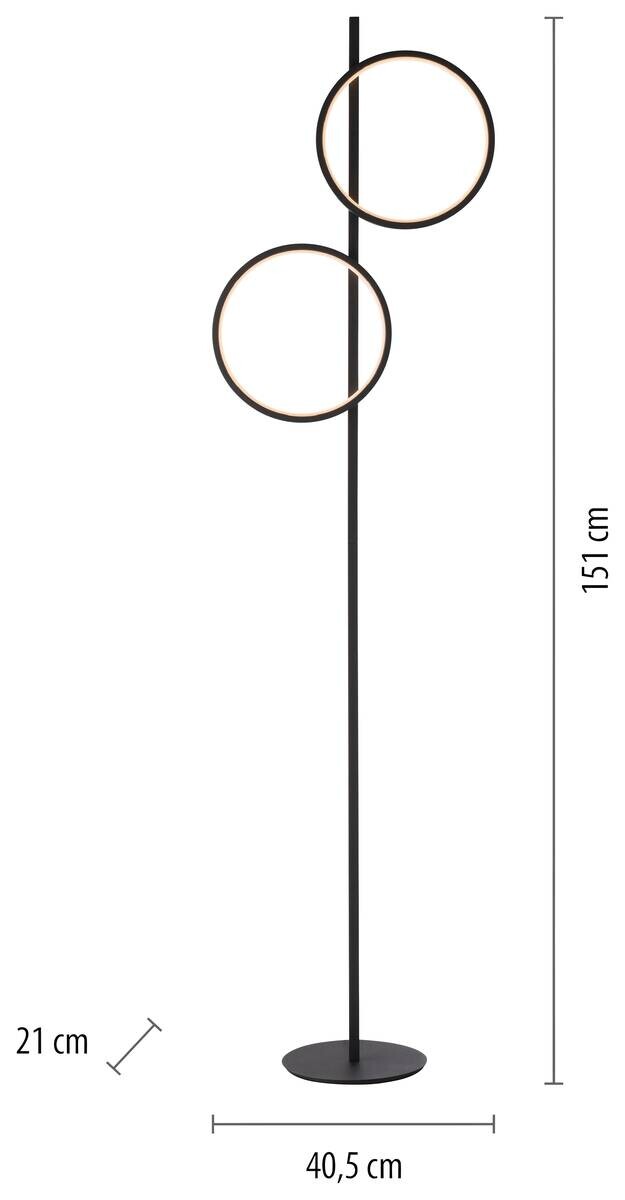 Just Light LED Stehleuchte Mini-Ritus schwarz Eisen 2 Brennstellen