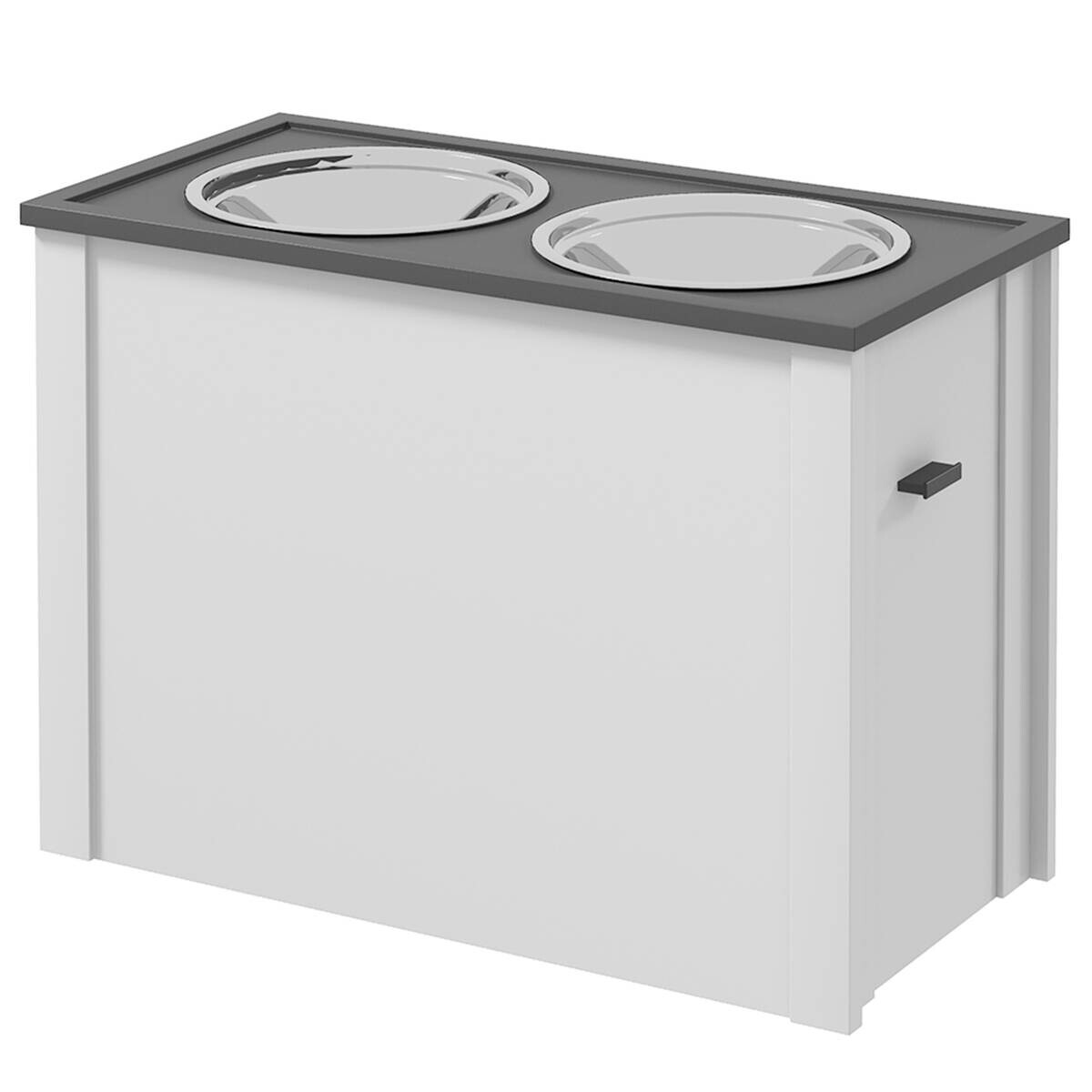 PawHut Futterstation weiß MDF B/H/L: ca. 30x42x60 cm