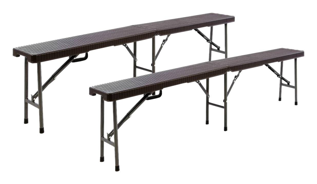 VCM Bierzeltgarnitur braun Metall L: ca. 180 cm