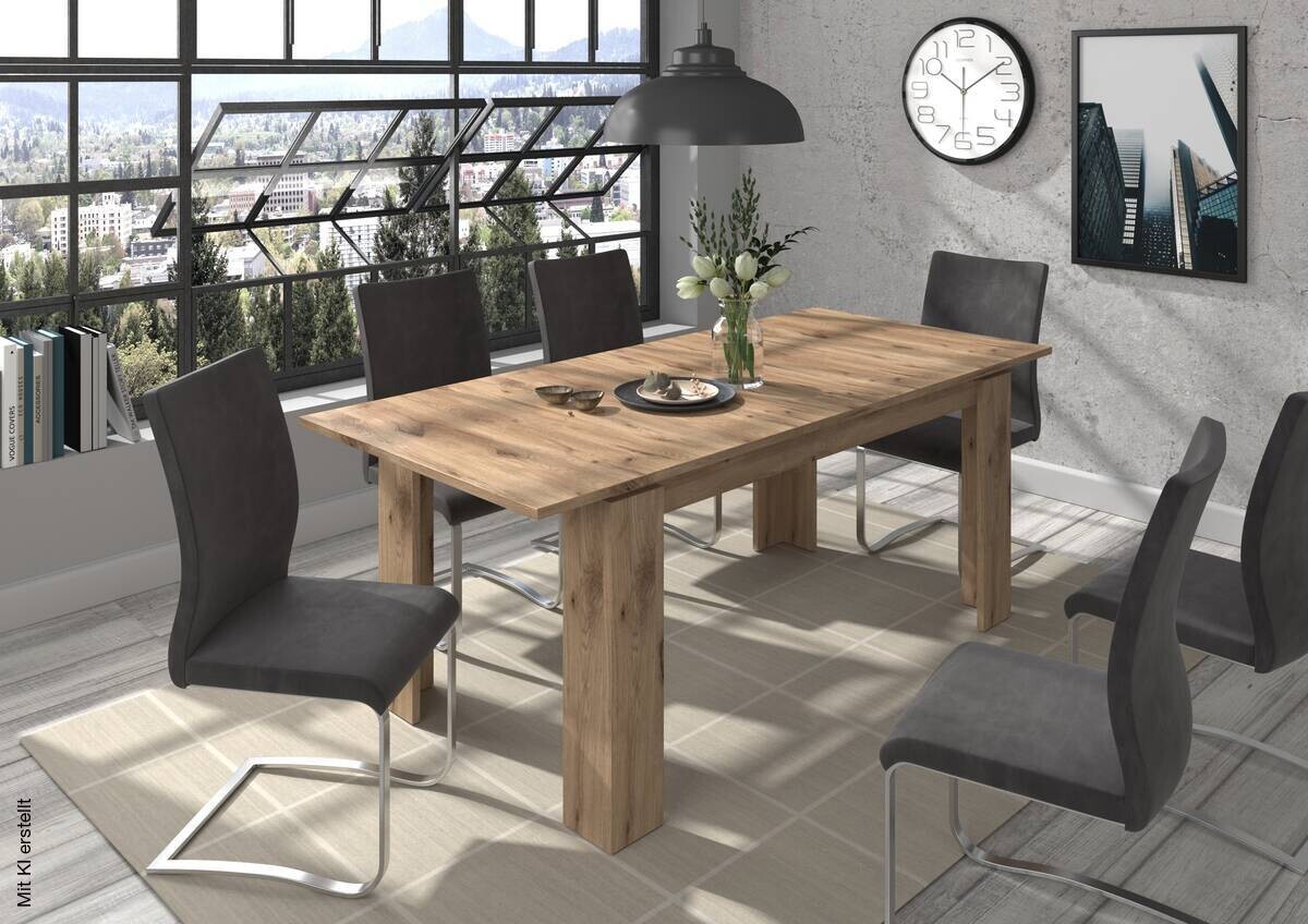 Esstisch Titan Eiche Nox Oak Nachbildung B/H/L: ca. 90x76x200 cm