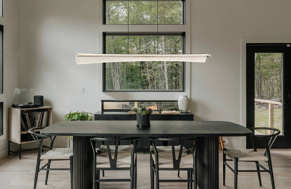 GLOBO Pendelleuchte klar anthrazit nickel matt Metall Acryl B/H/L: ca. 13,5x120x121 cm 1.0 Brennstellen