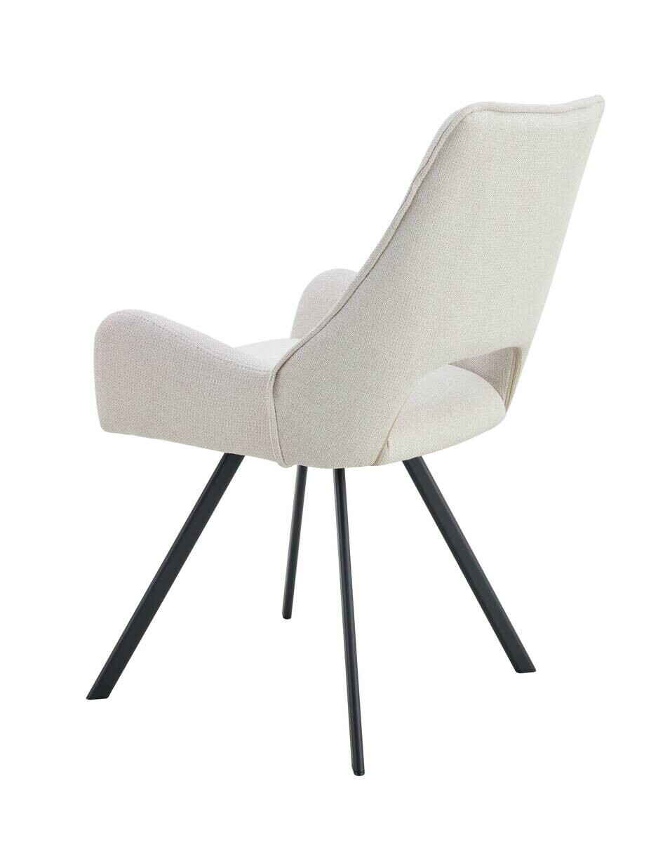 Stuhl HELEN, 2er Set creme Webstoff B/H/T: ca. 56x63x91 cm