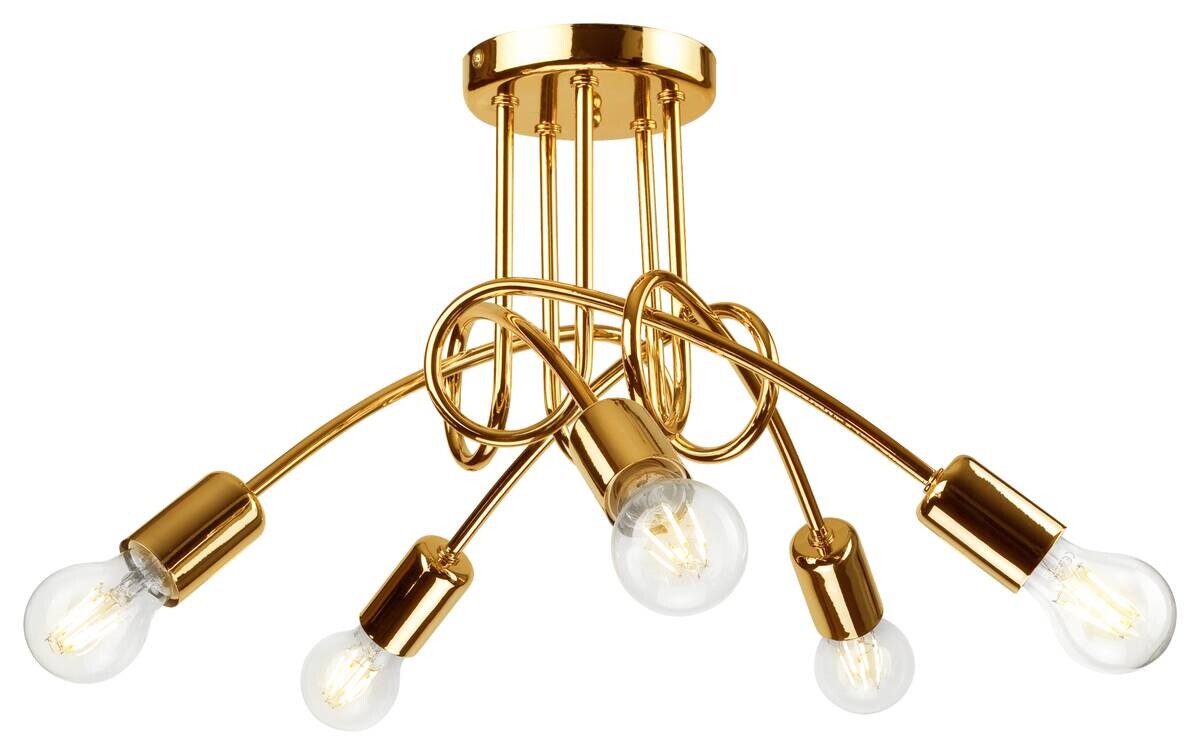 Lamkur Deckenleuchte CAMILLA 36823 gold Stahl H/L: ca. 30x46 cm E27 5 Brennstellen
