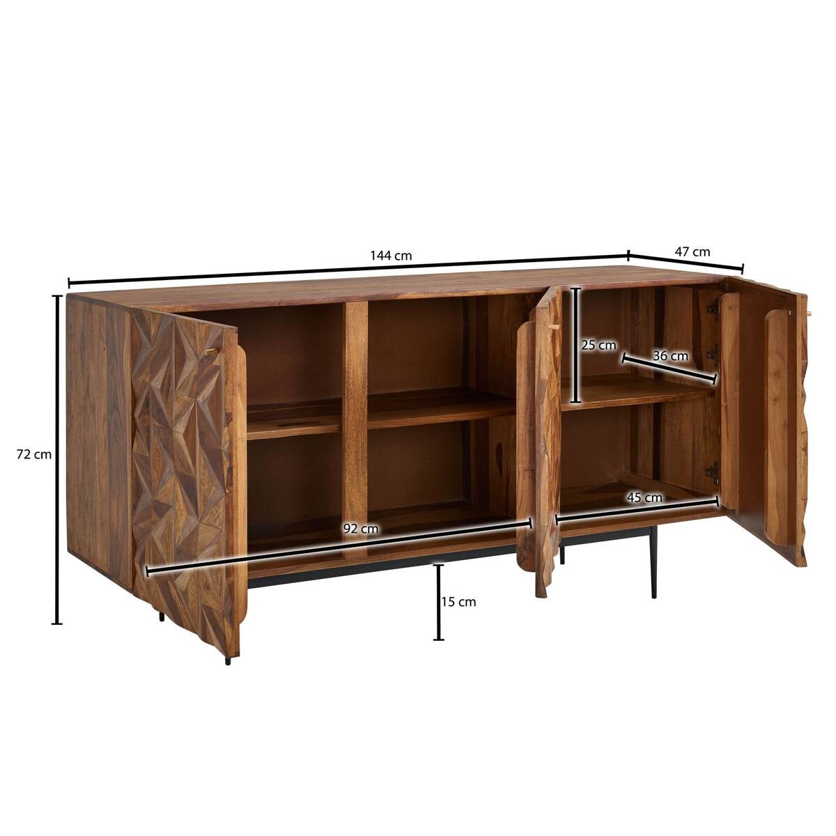 Sideboard rosenholz Nachbildung B/H/T: ca. 144x72x47 cm