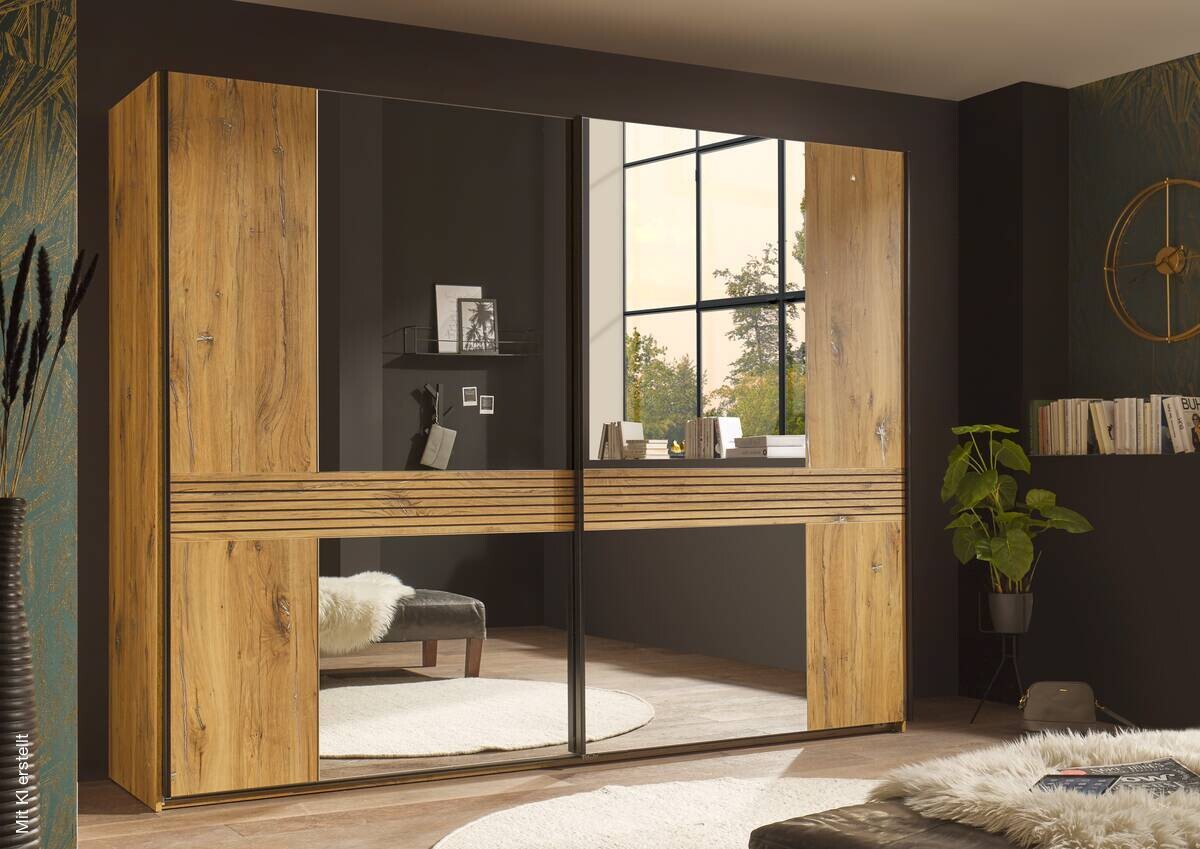 Schwebetürenschrank Trattino Oak B/H/T: ca. 270x210x61 cm
