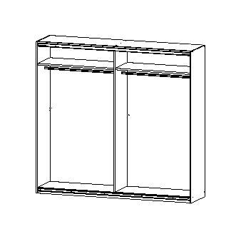 Schwebetürenschrank Quadra grau B/H/T: ca. 225x210x62 cm
