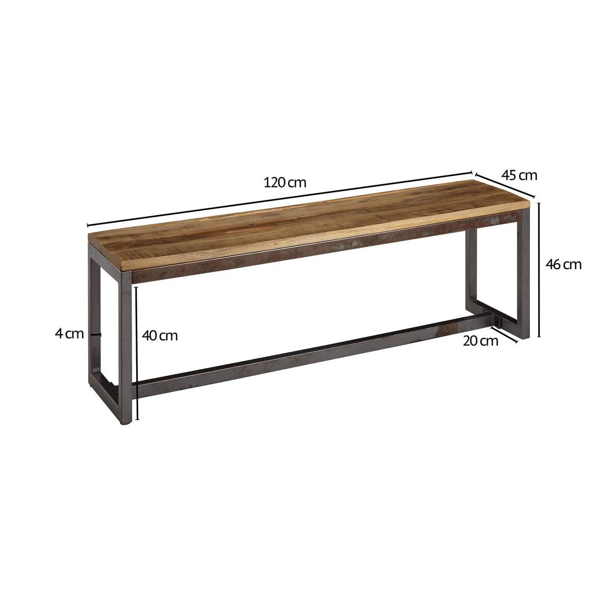 Eckbank natur B/H/T: ca. 120x46x45 cm
