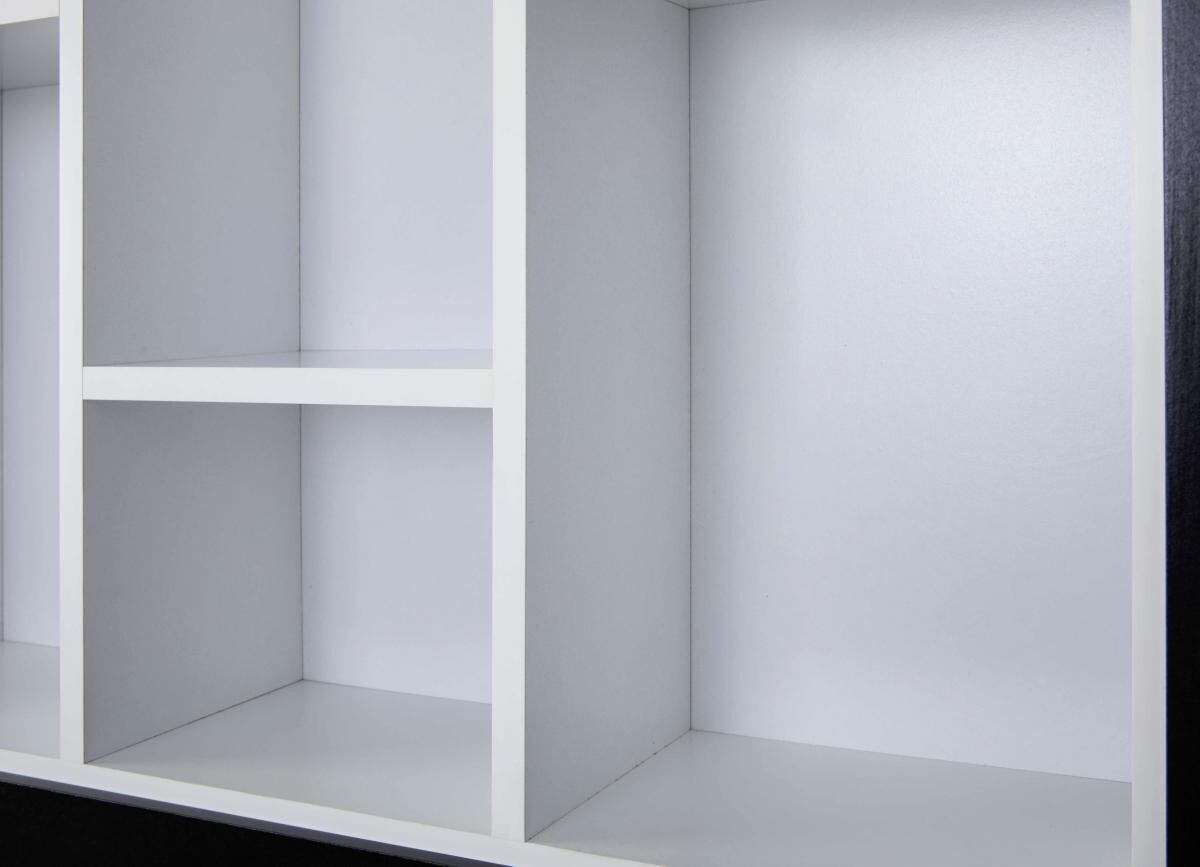 Vitrine Septem schwarz weiß B/H/T: ca. 66,5x66,5x13,7 cm