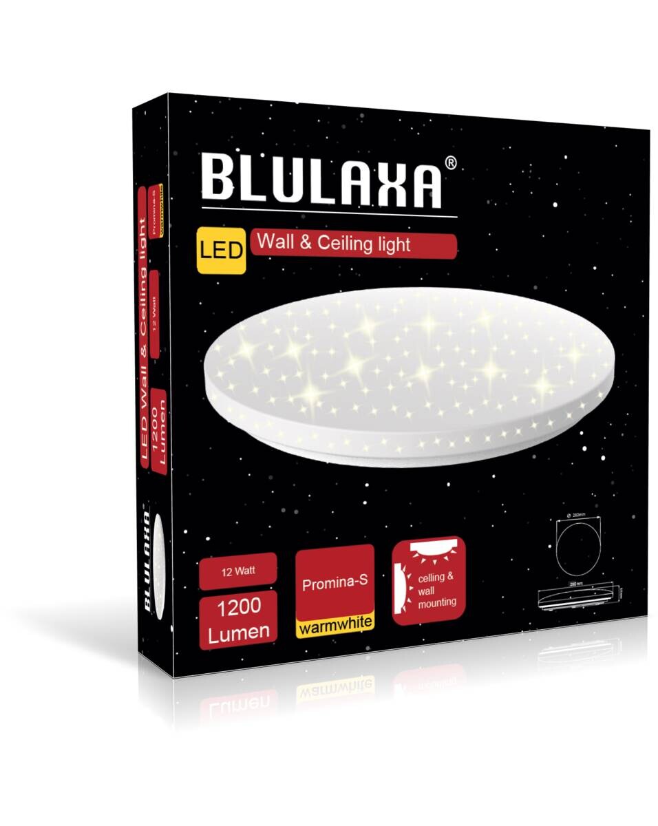 Blulaxa LED-Deckenleuchte Promina weiß Metall Kunststoff H/D: ca. 5,5x28 cm 1 Brennstellen