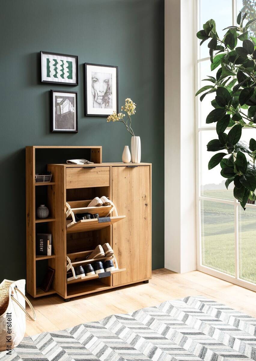 Schuhschrank natur Eiche Optik B/H/T: ca. 98x110x30 cm