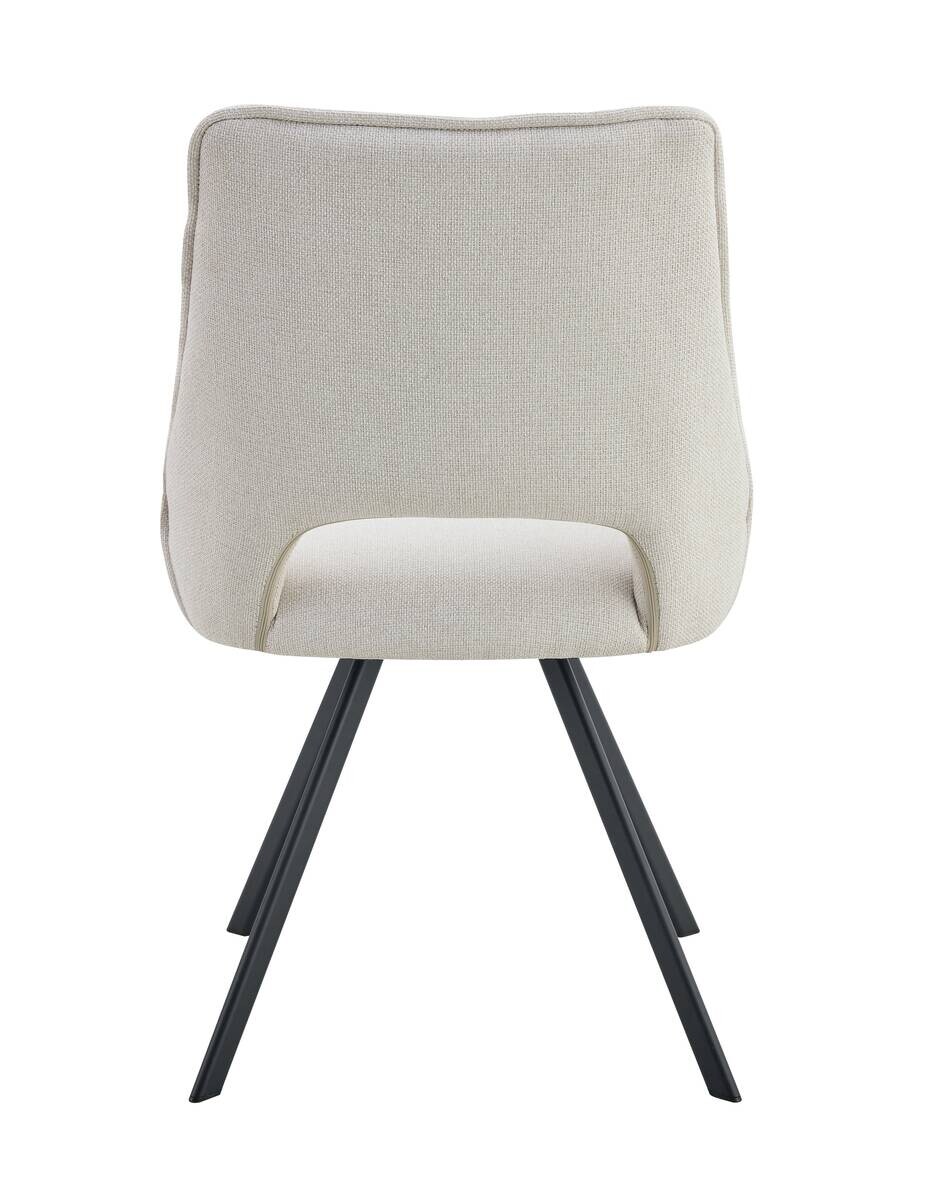 Stuhl HELEN, 2er Set creme Webstoff B/H/T: ca. 56x63x91 cm