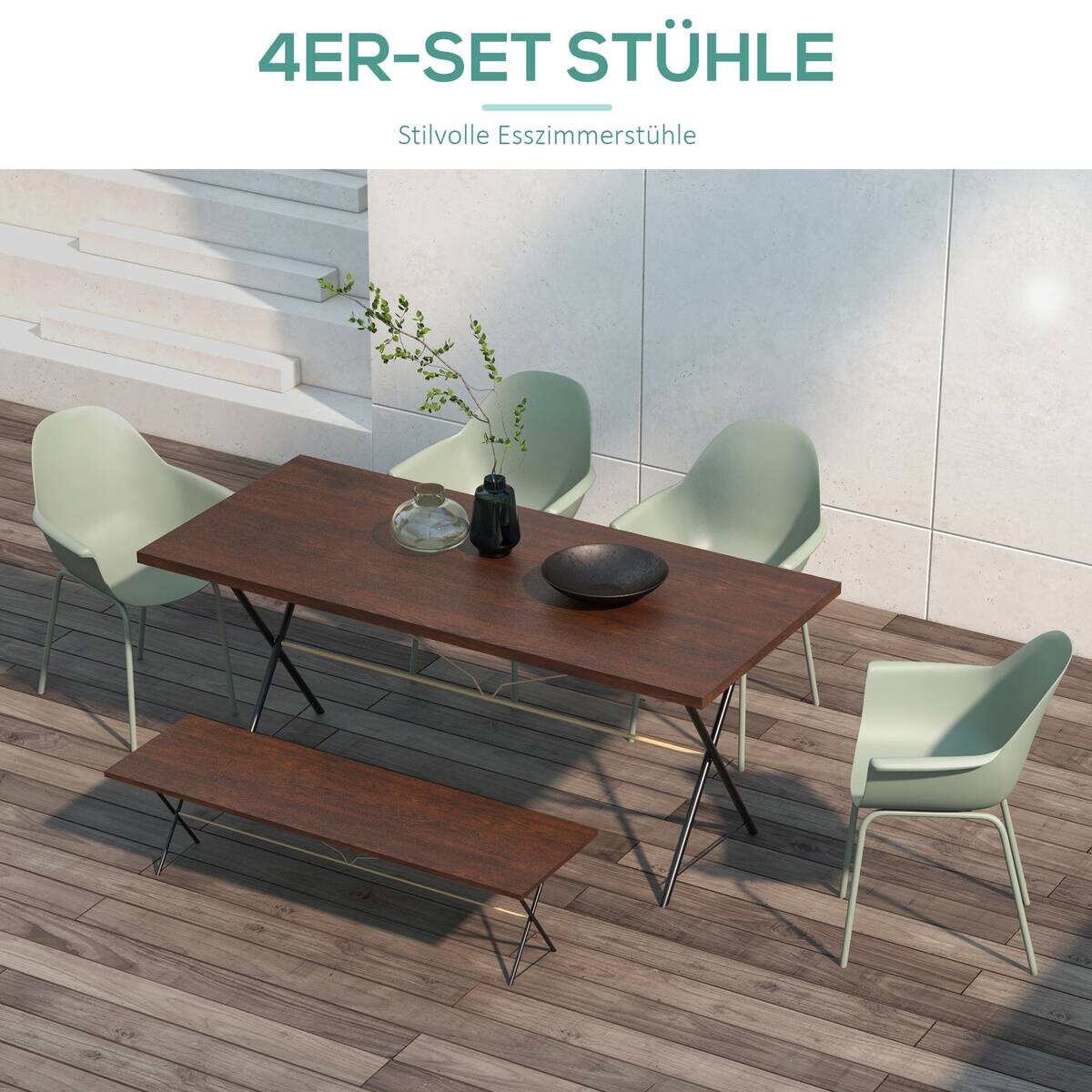 Outsunny Bistro-Set grün Kunststoff B/H/L: ca. 55x84x59 cm