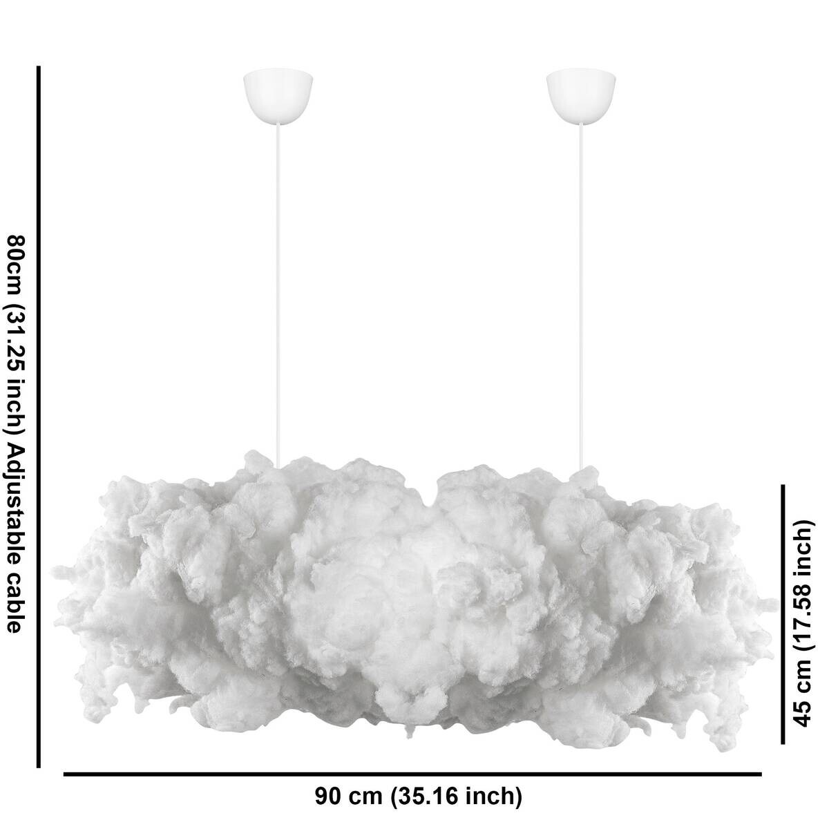 Opviq Pendelleuchte Serene weiß B/H/T/L: ca. 90x80x45x90 cm E27 1 Brennstellen