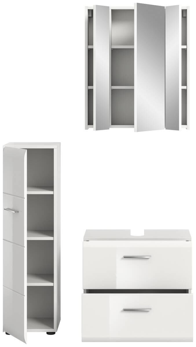 Badezimmer-Set Ice weiß weiß Hochglanz B/H/T: ca. 105x185x30 cm
