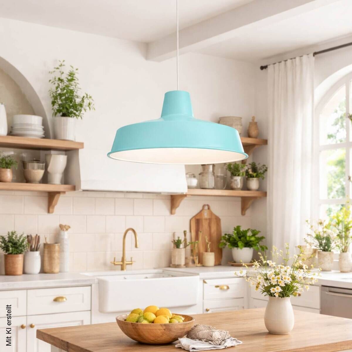 Opviq Pendelleuchte blau B/H/T: ca. 35x100x35 cm E27 1 Brennstellen