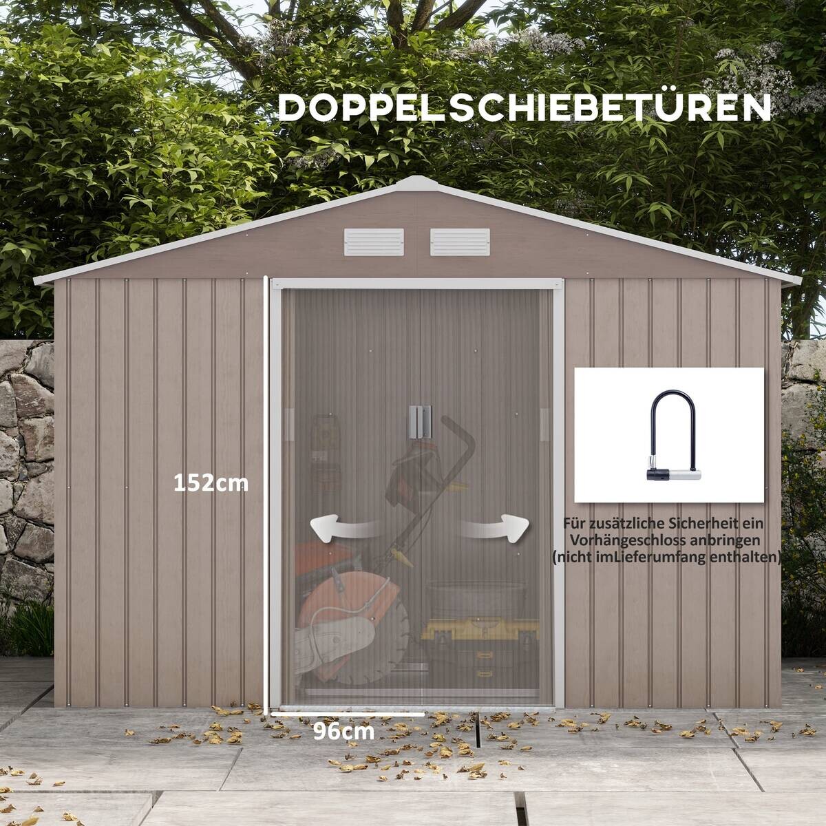 Outsunny Gerätehaus braun B/H/L: ca. 195x192x277 cm