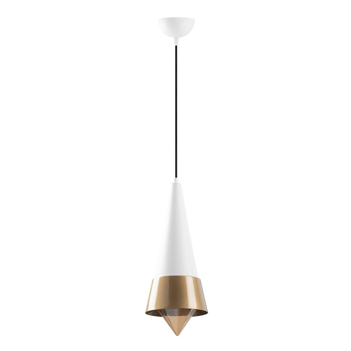 Opviq Pendelleuchte weiß gold B/H/T: ca. 19x137x19 cm E27 1 Brennstellen